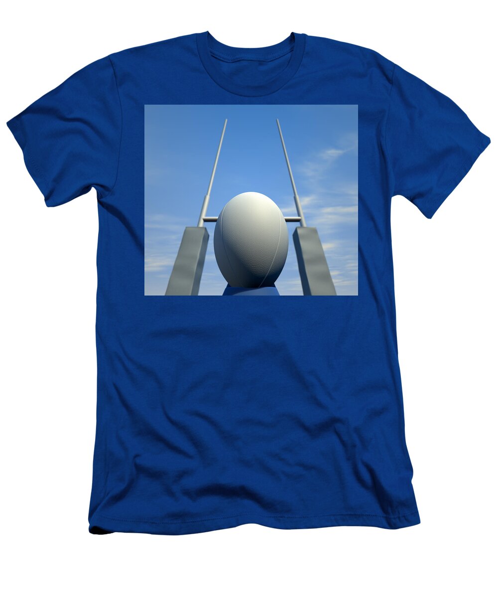 Rugby Ball Closeup Infront of Posts Allan Swart T-Shirt