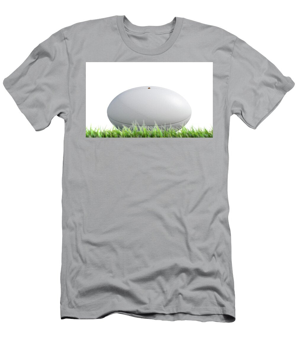 Rugby Ball Resting on Grass Allan Swart T-Shirt