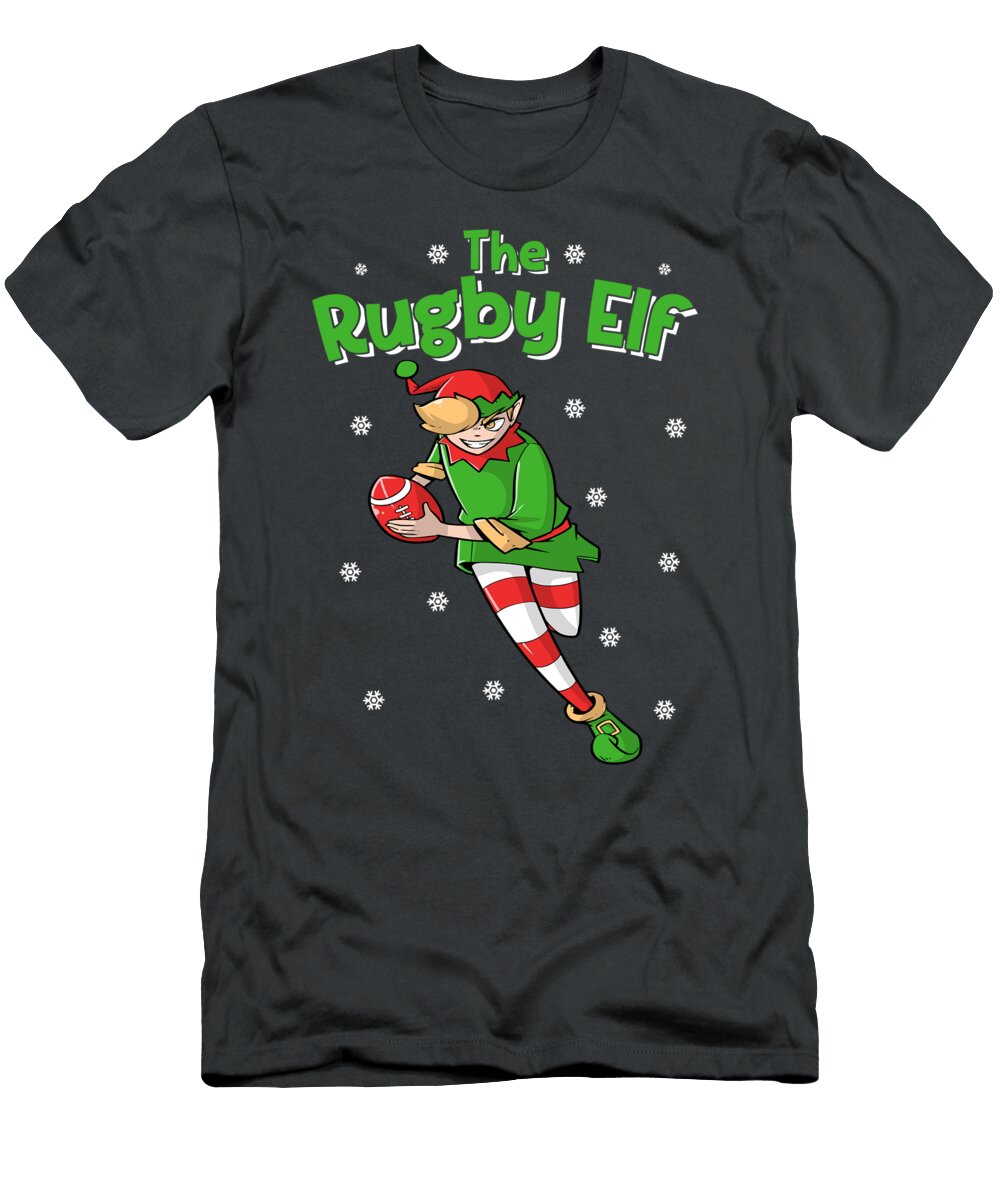 Rugby Elf Rugby Player Rugby Team Coach for Christmas Present Carljr Joann T-Shirt