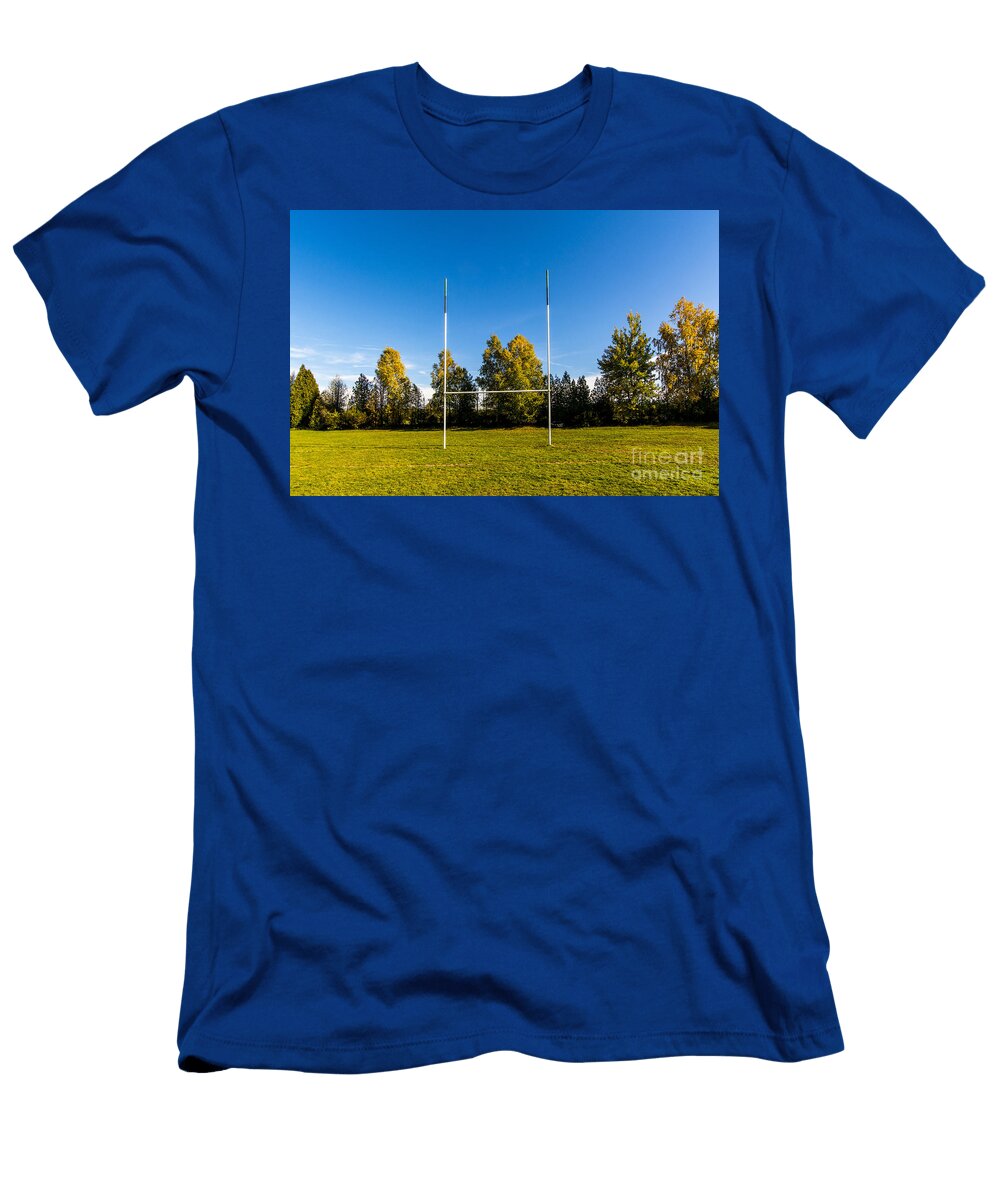 Rugby Field with Rugby Post Bernard Jaubert T-Shirt