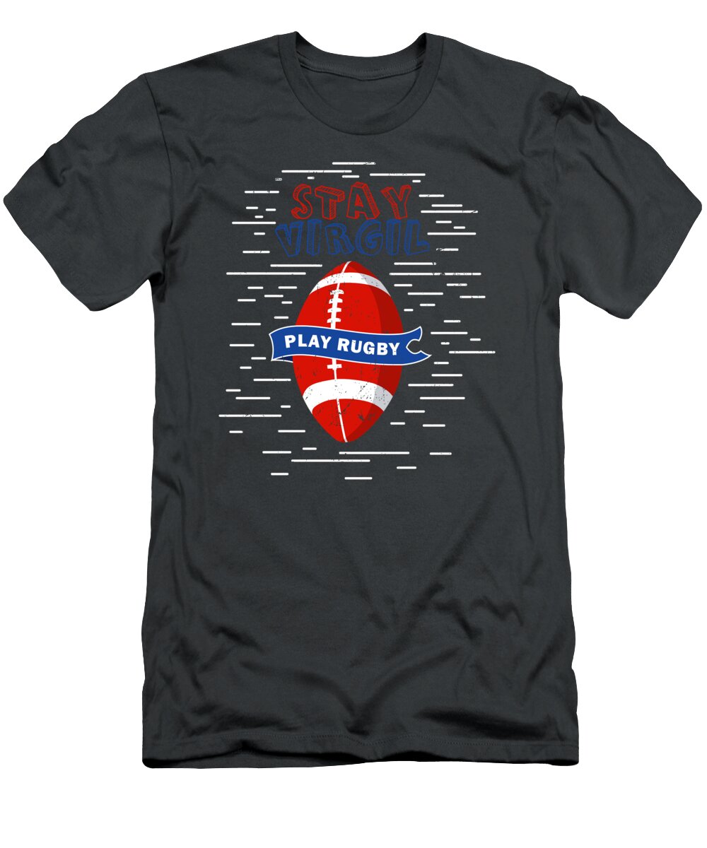 Rugby for Men Women Kids Fullback Player League Football Crazy Squirrel T-Shirt