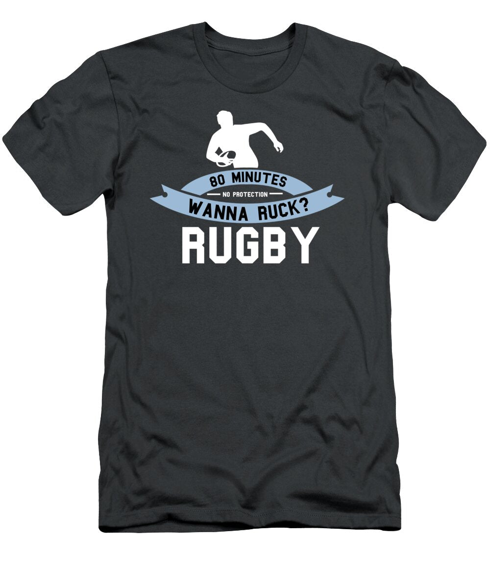 Rugby for Men Women Kids Wing Player League Union Crazy Squirrel T-Shirt