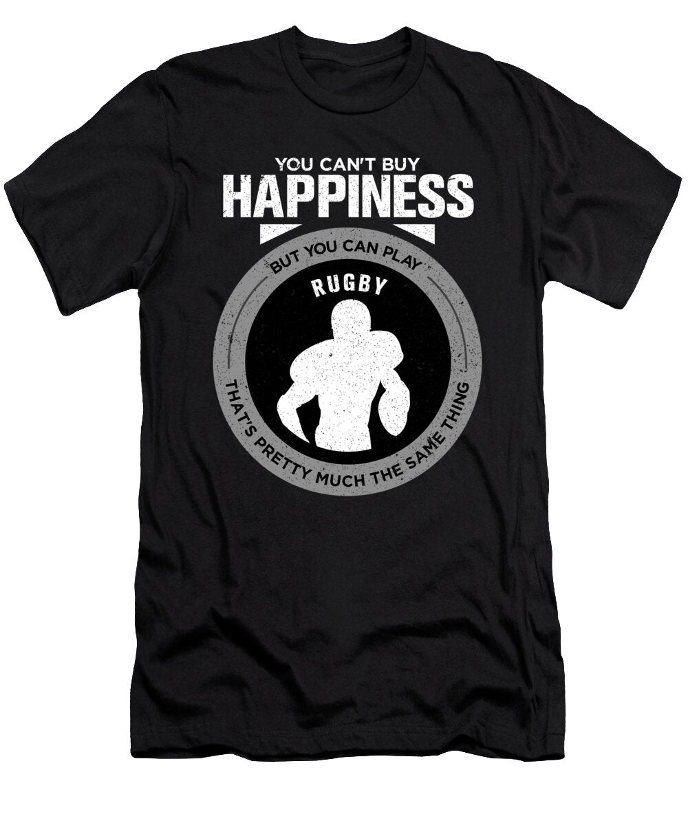 Rugby Gift You Cant Buy Happiness But You Can Play Rugby Thats Pretty Much the Same Thing Orange Pieces T-Shirt