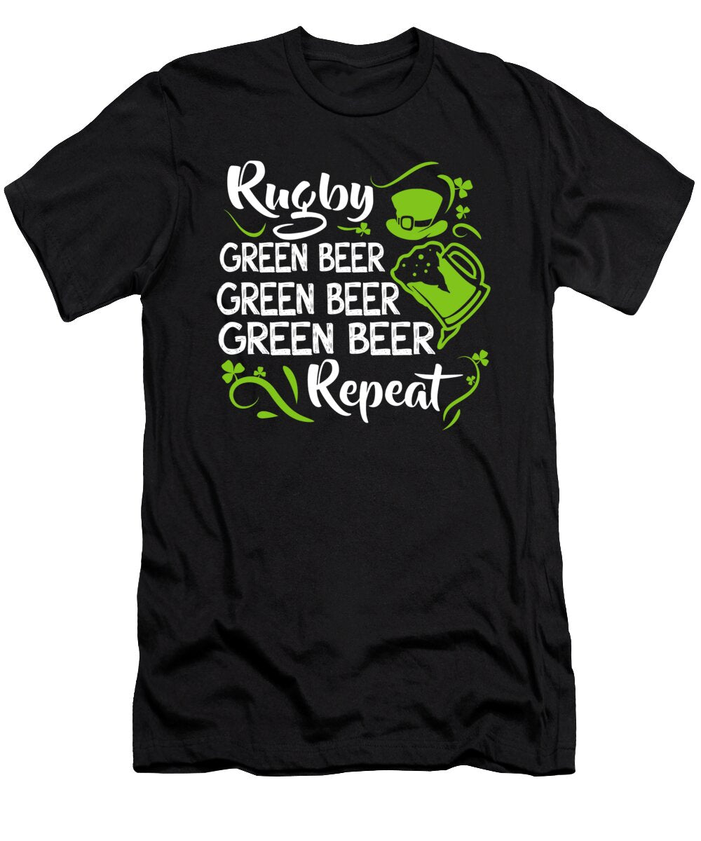 Rugby Green Beer Repeat the Primal Matriarch Art T-Shirt