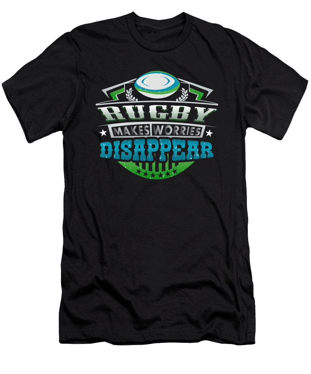 Rugby Makes Worries Disappear Athlete Gift Orange Pieces T-Shirt