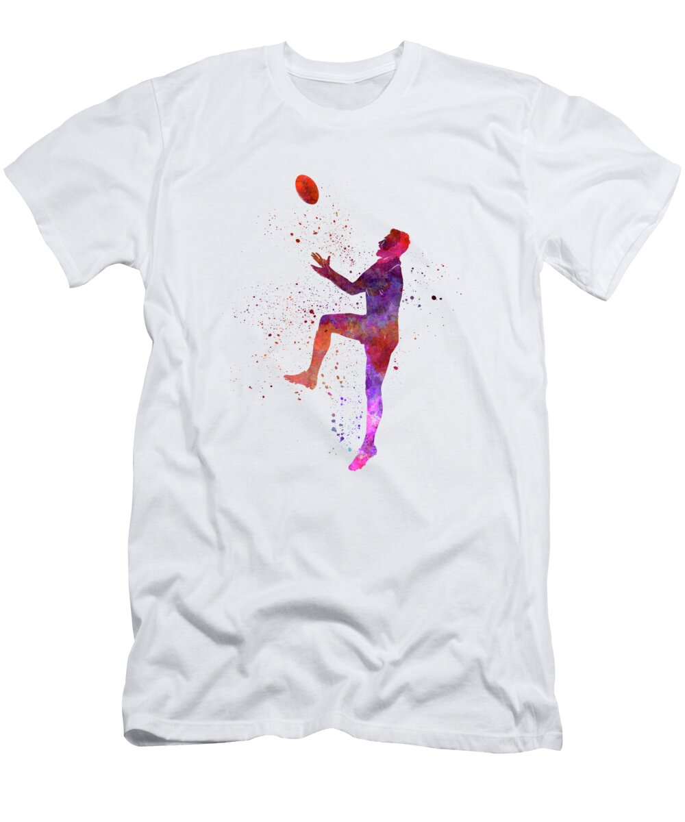 Rugby Man Player 01 in Watercolor Cristina Romero T-Shirt