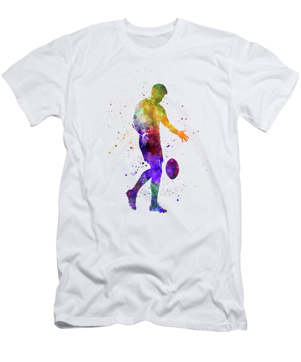 Rugby Man Player 02 in Watercolor Cristina Romero T-Shirt