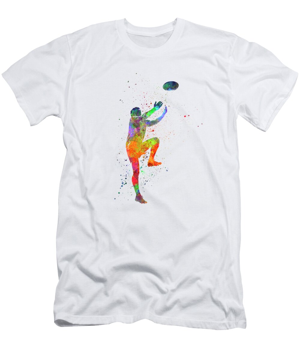 Rugby Man Player 05 in Watercolor Cristina Romero T-Shirt