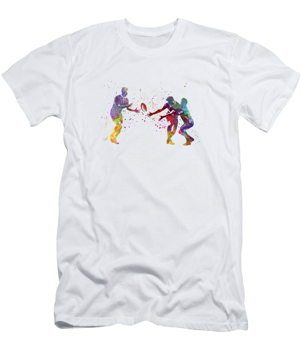 Rugby Men Players 02 in Watercolor Cristina Romero T-Shirt