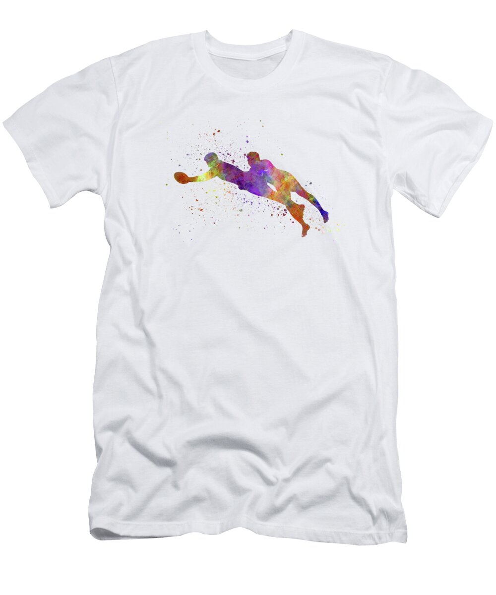 Rugby Men Players 03 in Watercolor Cristina Romero T-Shirt