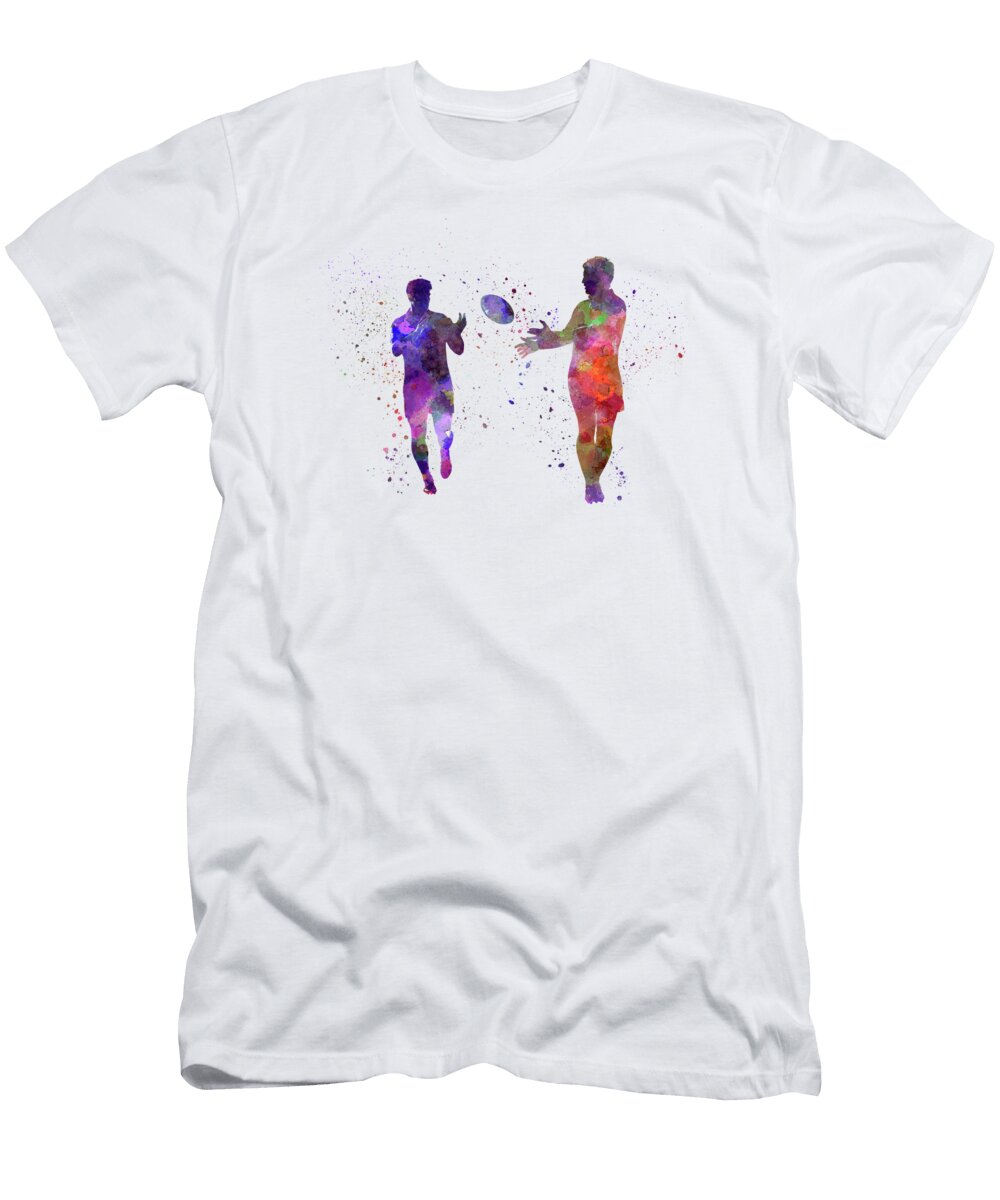 Rugby Men Players 04 in Watercolor Cristina Romero T-Shirt