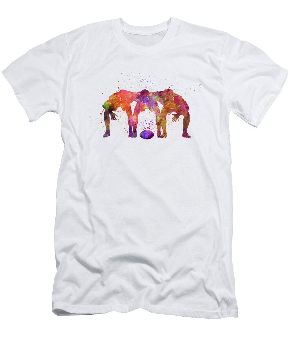 Rugby Men Players 05 in Watercolor Cristina Romero T-Shirt