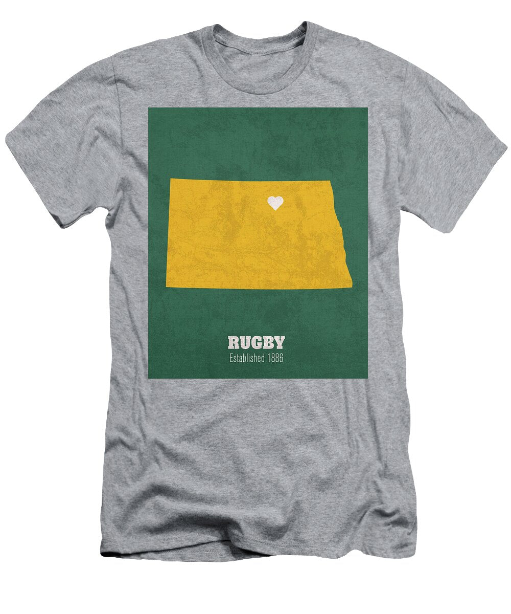 Rugby North Dakota City Map Founded 1886 North Dakota State University Color Palette Design Turnpike T-Shirt