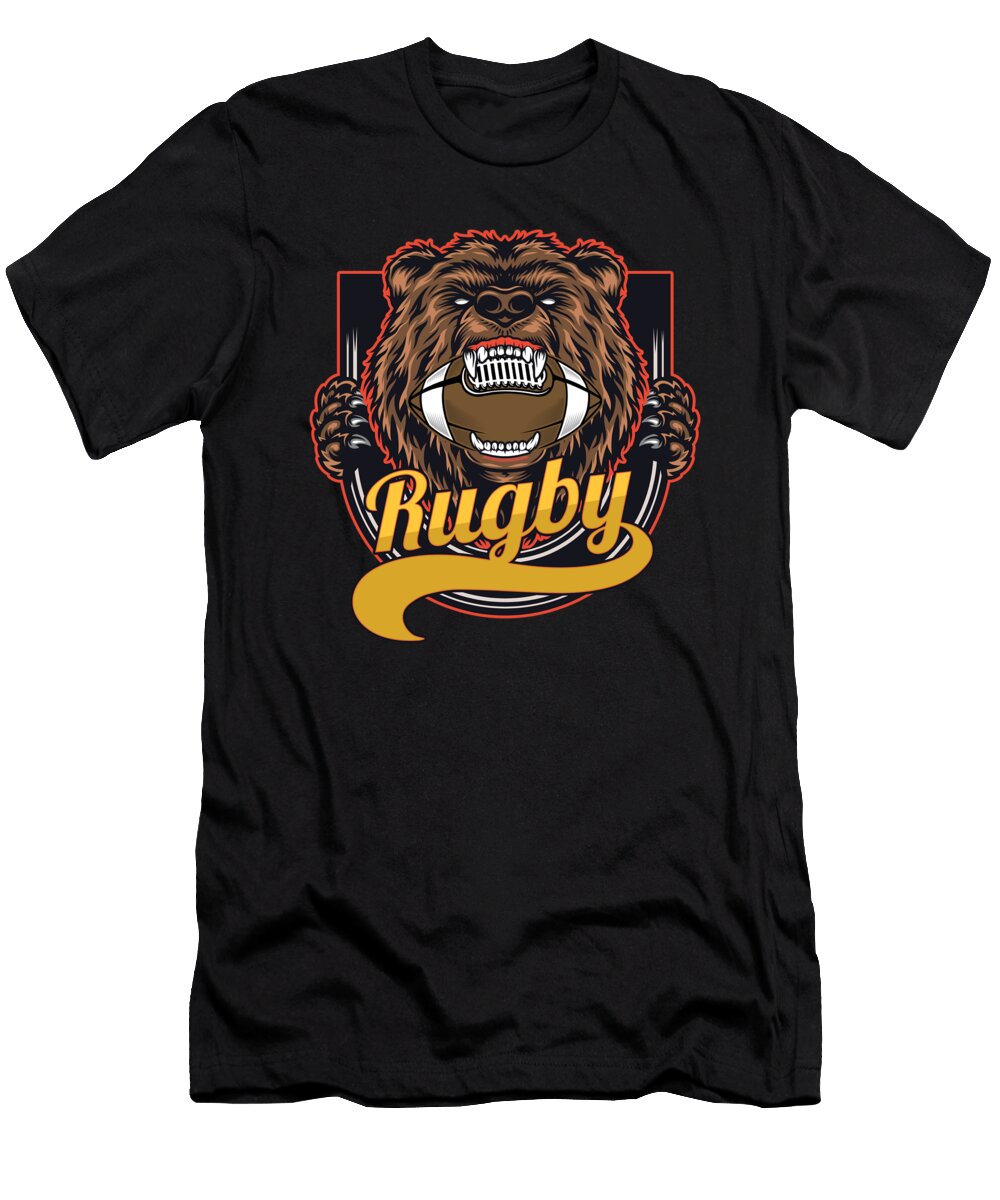 Rugby Player Bear Rugby Ball Rugby Team Gift Thomas Larch T-Shirt