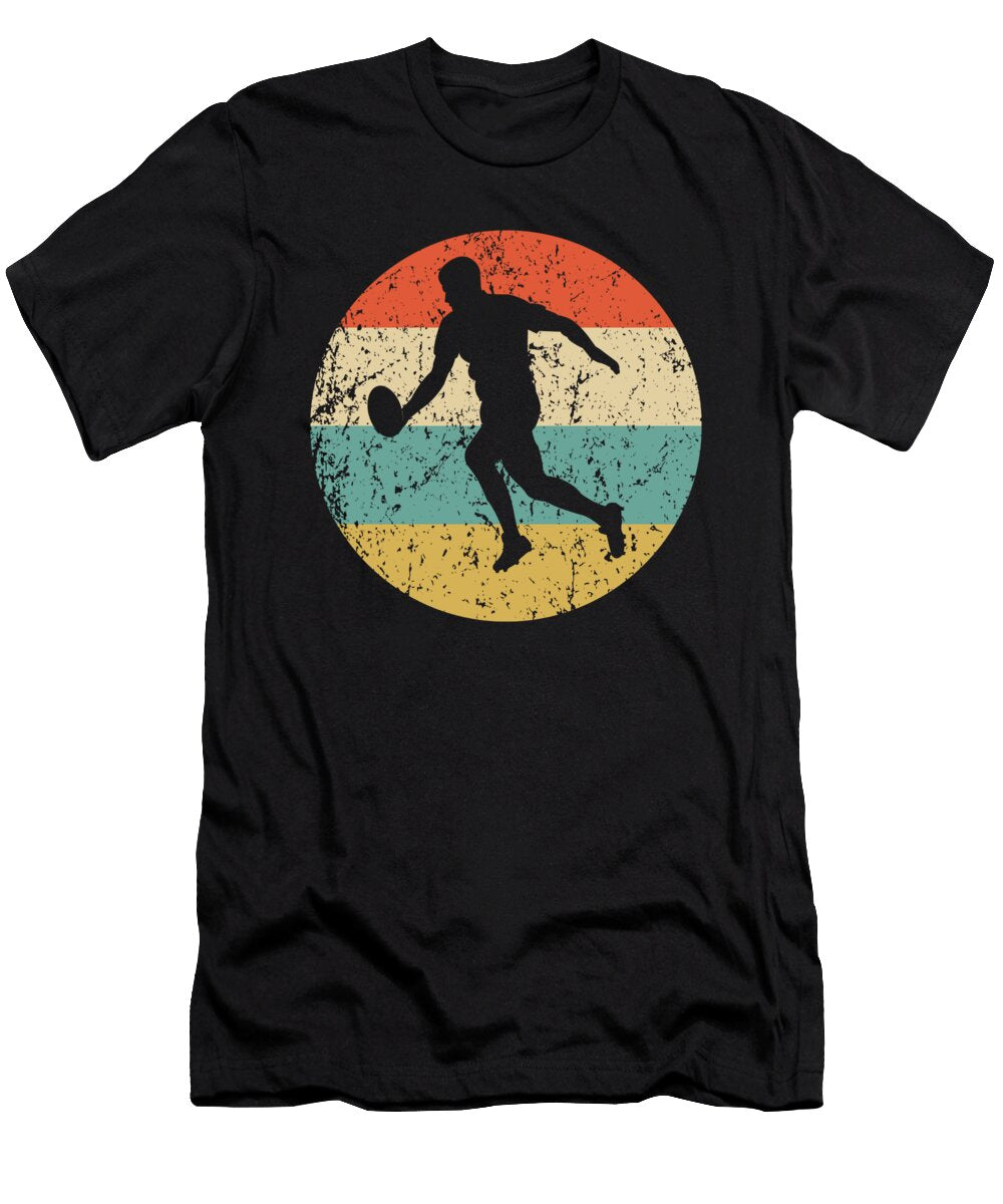 Rugby Player Retro Style Sports Circle Icon Kevin Garbes T-Shirt