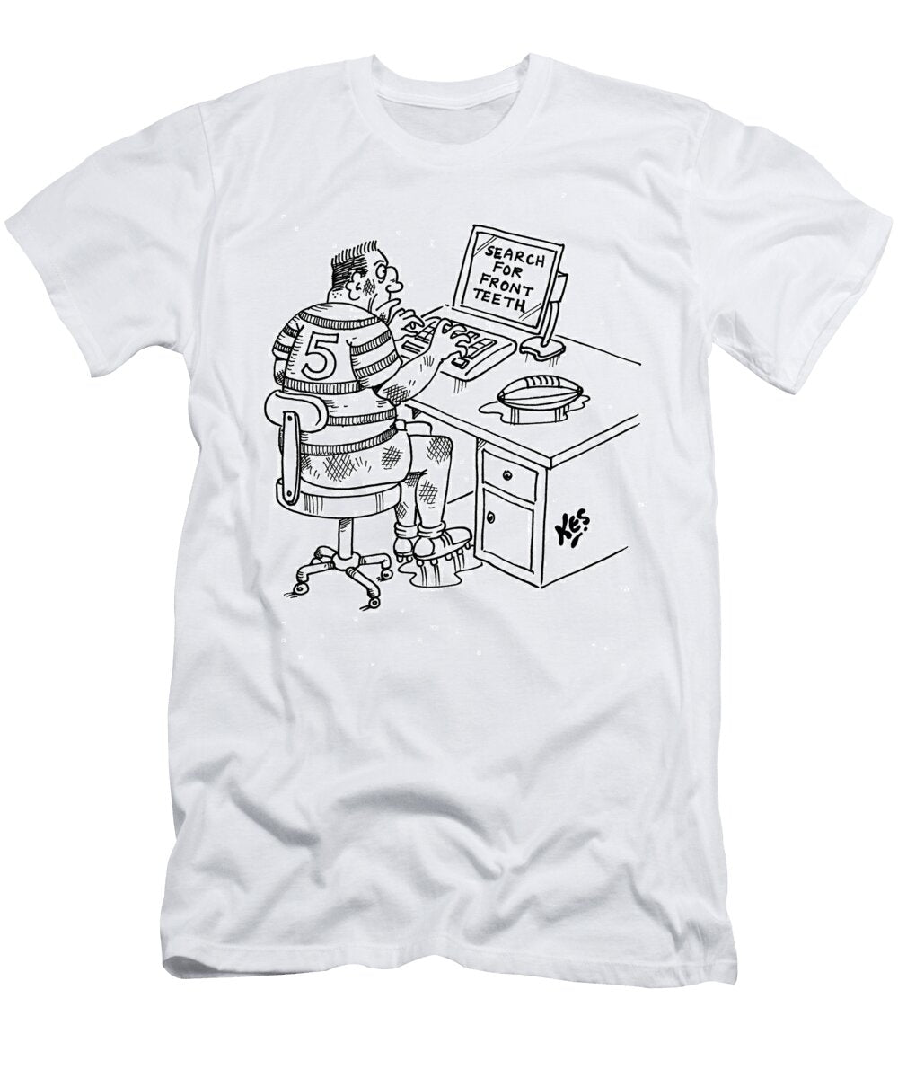 Rugby Player Searches on Line for Front Teeth Kes T-Shirt