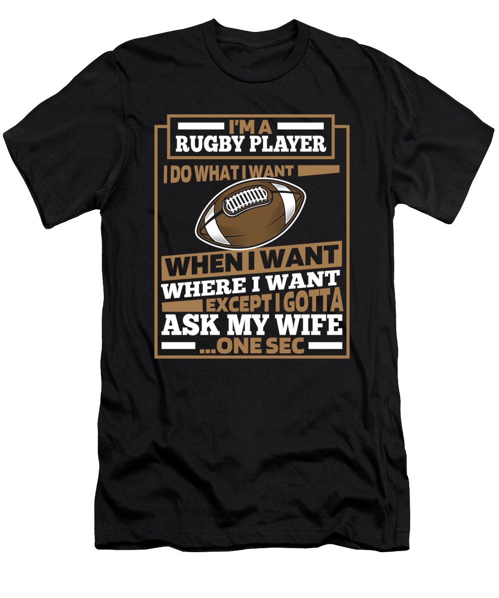 Rugby Player Union League Rugby Crazy Squirrel T-Shirt