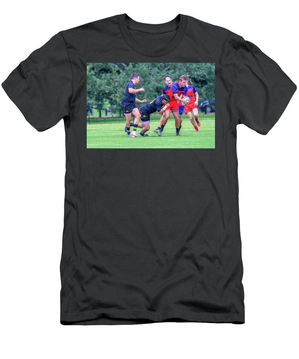 Rugby Players Making the Tackle William Morgan T-Shirt