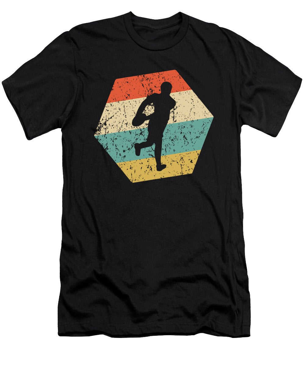 Rugby Retro Distressed Hexagon Rugby Player Kevin Garbes T-Shirt