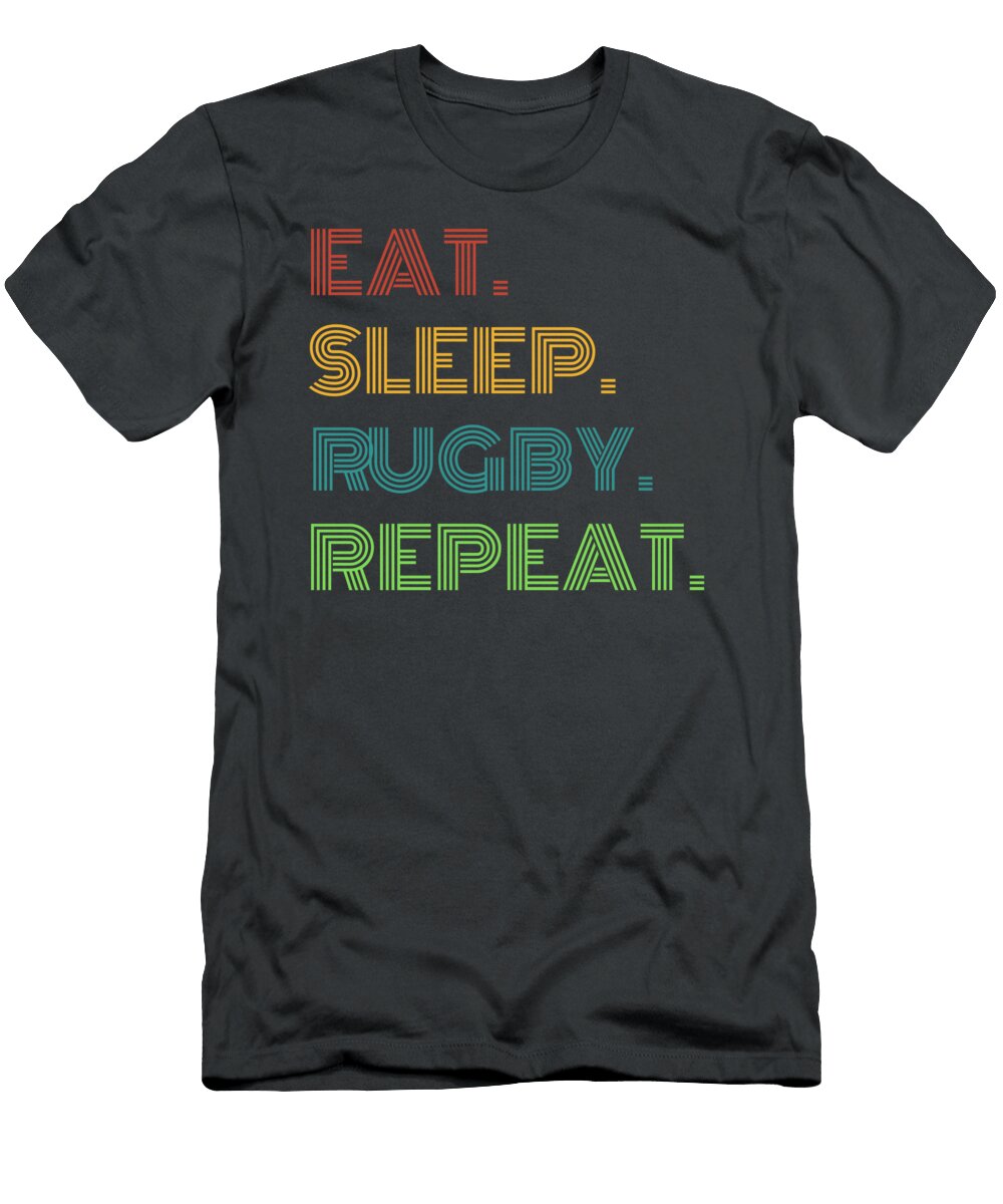 Rugby Ribs Eat Sleep Rugby Repeat Funny for Fans Rugby Humor T-Shirt