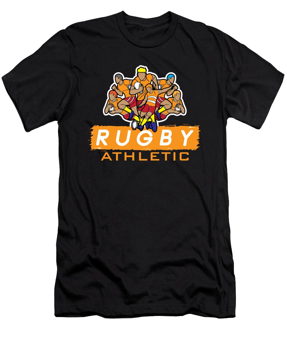 Rugby Rugby Athletic Rugby Player Moon T-Shirt