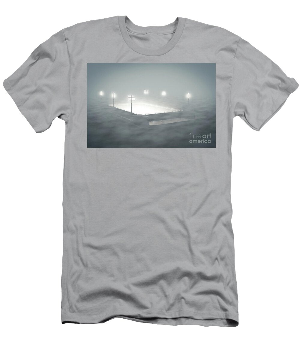Rugby Stadium in the Mist Allan Swart T-Shirt