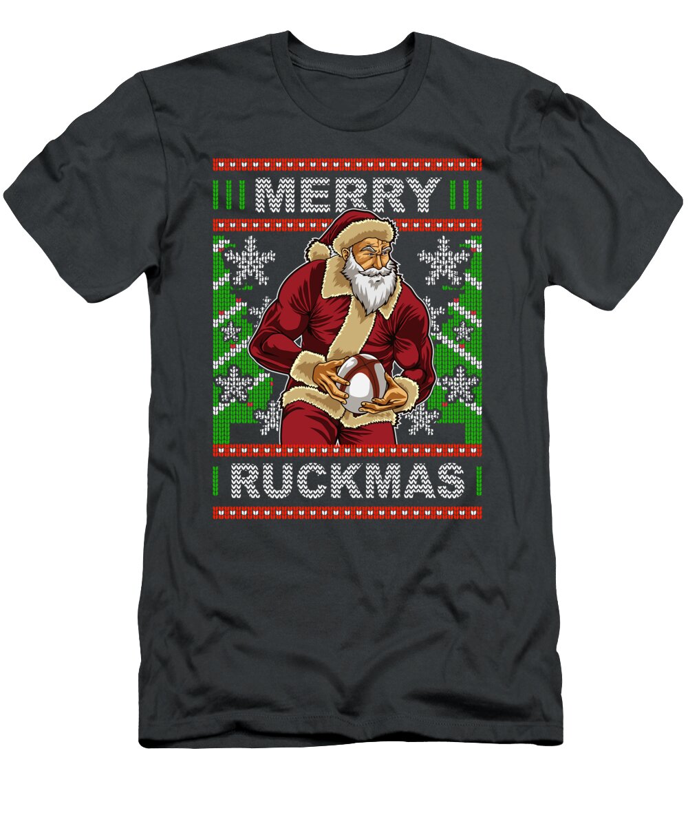 Rugby Ugly Santa Merry Ruckmas Xmas Gift Idea for Christmas Present Carljr Joann T-Shirt