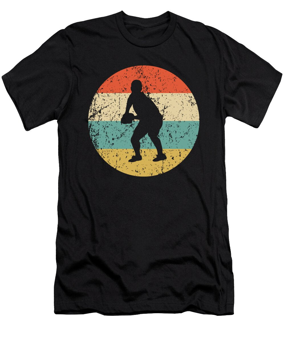Rugby Vintage Retro Rugby Player Circle Icon Kevin Garbes T-Shirt
