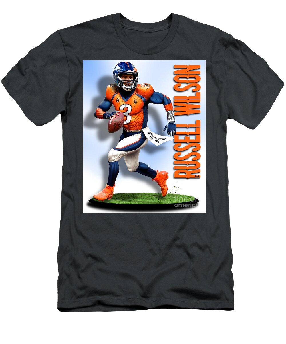 Russell Wilson Denver Broncos 1b Robert Williams T-Shirt