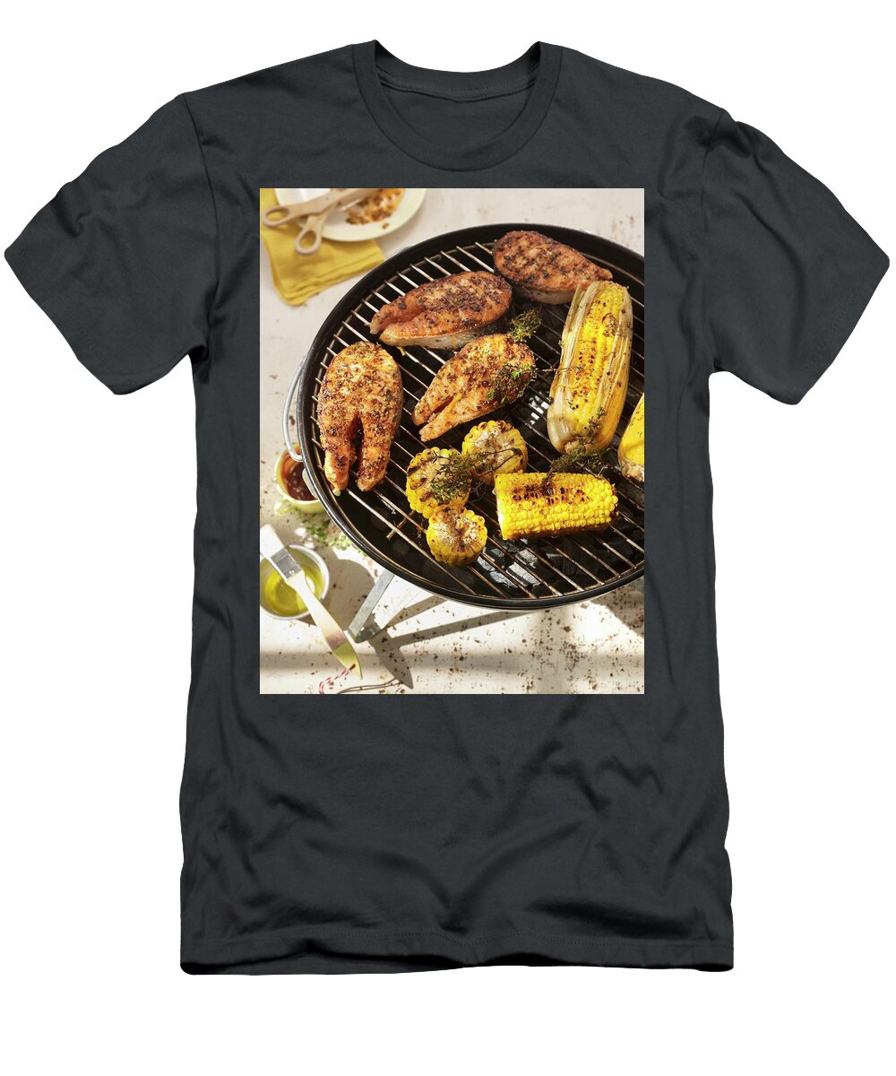 Salmon with Corn on the Grill Jan Peter Westermann T-Shirt