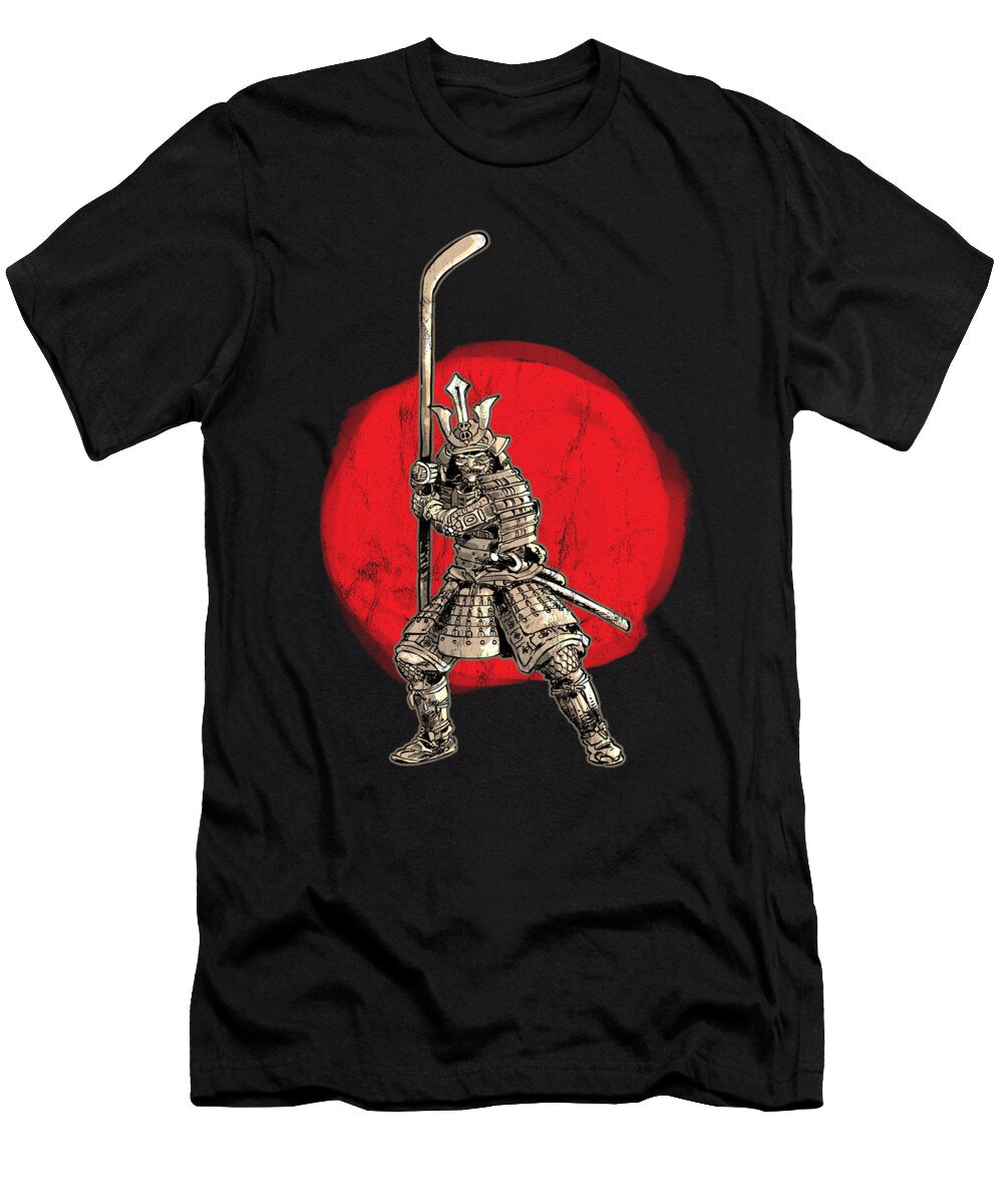Samurai Warrior Hockey Goalie Strikers Noirty Designs T-Shirt