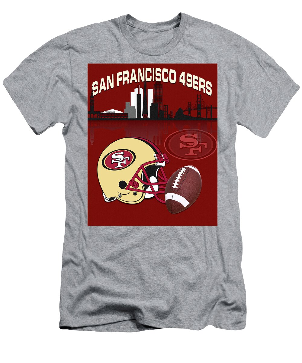 San Francisco 49ers Football Artwork Kevin Walker and Pixel Reverie T-Shirt