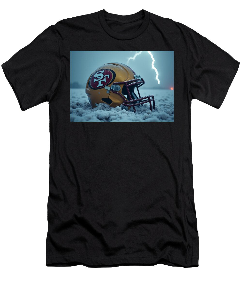 San Francisco 49ers Snowy Storm Kevin Walker and Pixel Reverie T-Shirt