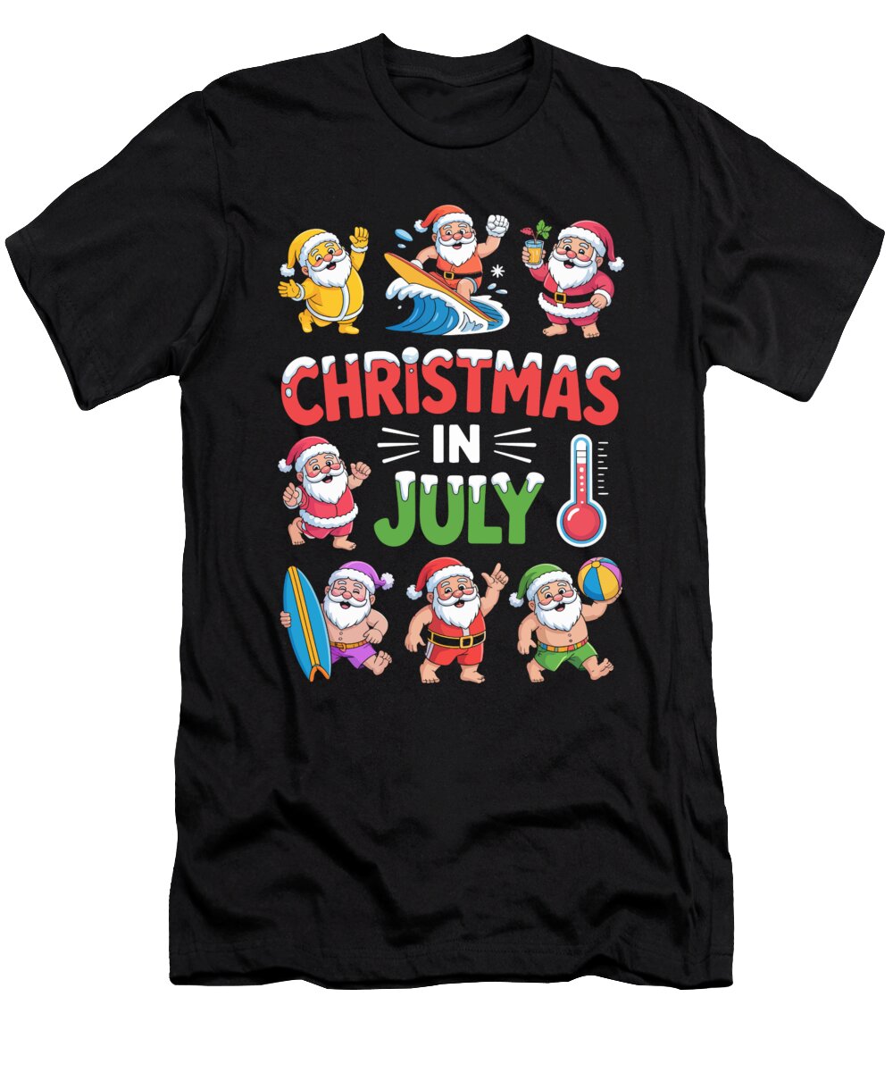 Santa Celebrates Christmas in July Joanna Redesiuk T-Shirt