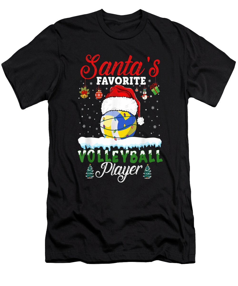 Santas Favorite Volleyball Player Christmas Volleyball Th T-Shirt