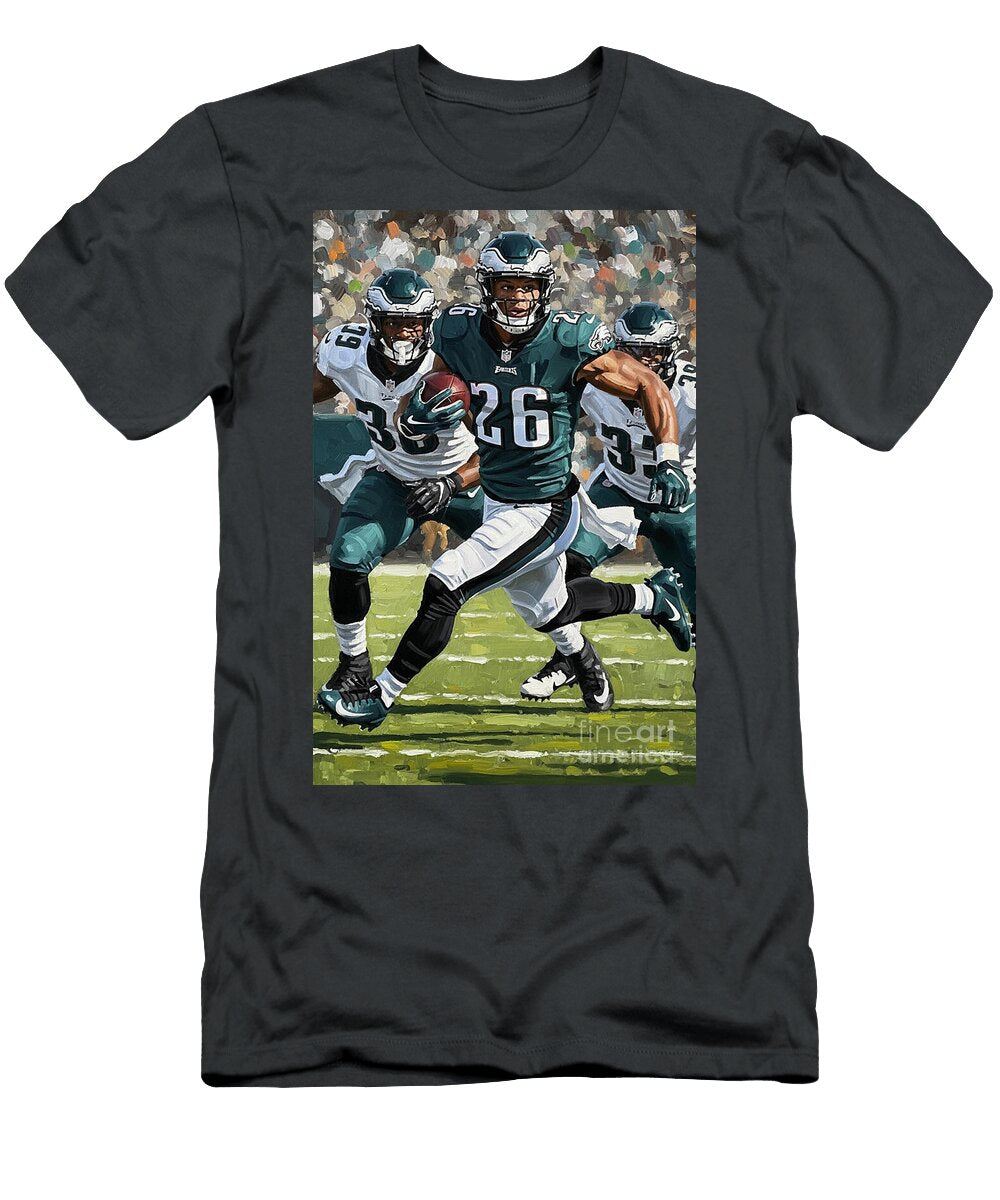 Saquon Barkley Dynamic Football Action Painting Carlos V T-Shirt
