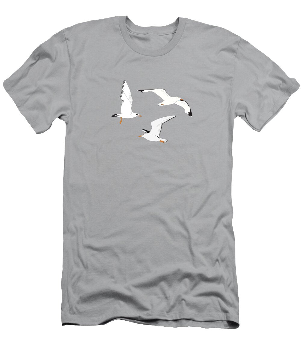 Seagulls Gathering At the Cricket Elizabeth Tuck T-Shirt