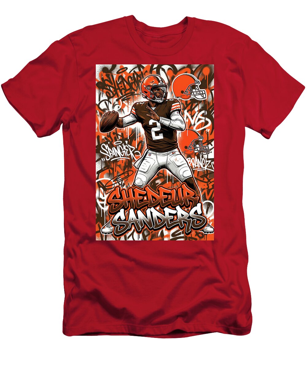 Shedeur Sanders Graffiti Style Graffiti Poster Football Player NFL Sampadart Gallery T-Shirt