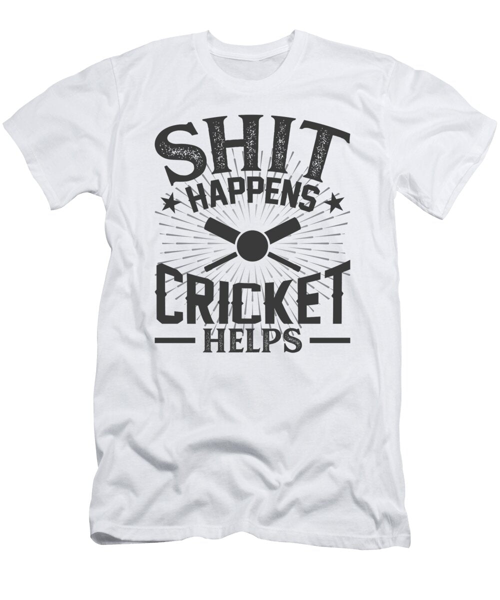 Shit Happens Cricket Helps Orange Pieces T-Shirt