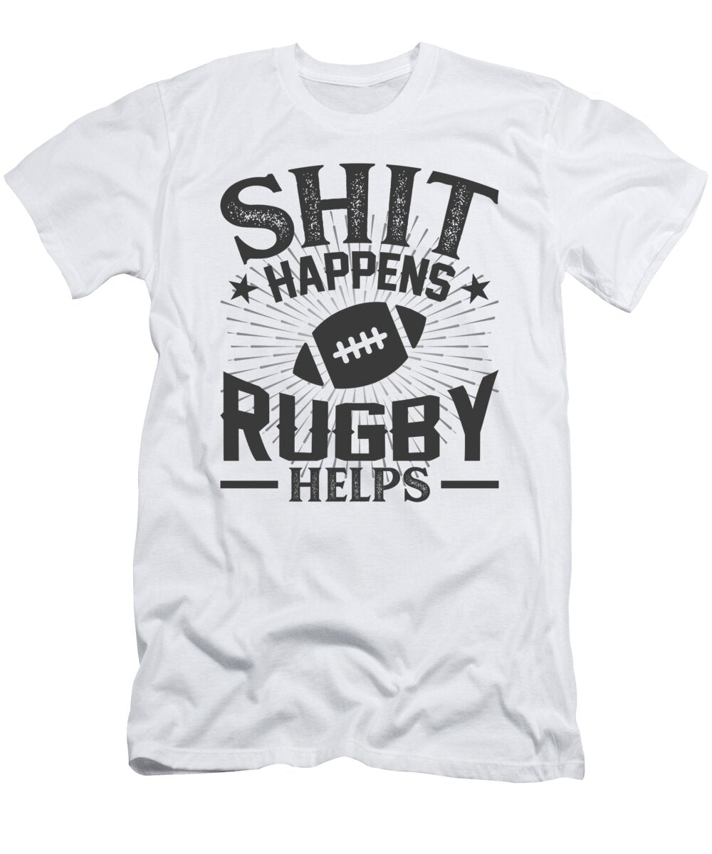 Shit Happens Rugby Helps Orange Pieces T-Shirt