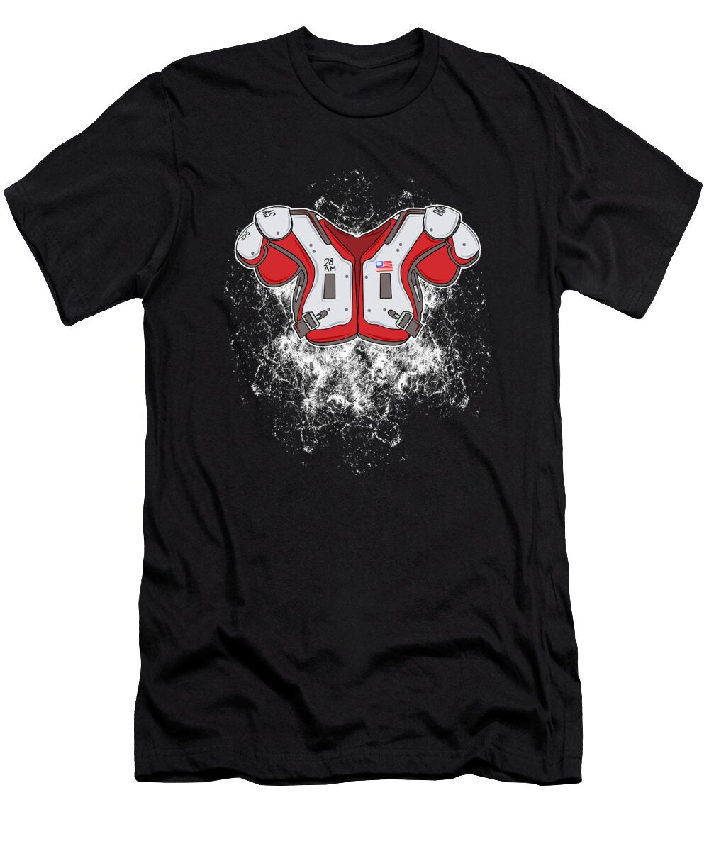 Shoulder Pads USA American Football Player Gift Muc Designs T-Shirt
