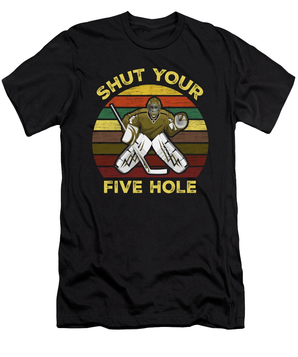 Shut Your Five Hole Retro Vintage Ice Hockey Eboni Dabila T-Shirt