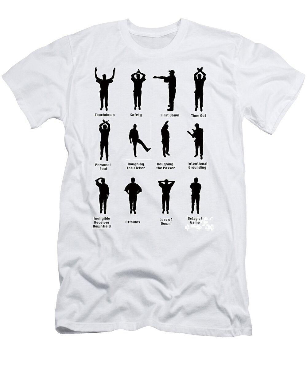 Silhouette of Football Signals Karen Foley T-Shirt