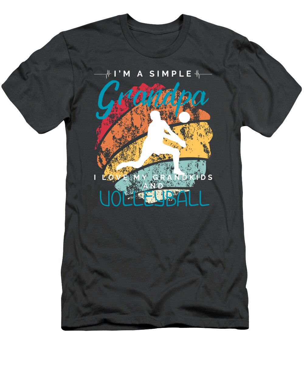 Simple Grandpas Volleyball Joy Whimsical for Grandkids Sports Enthusiasts Grandpa Volleyball T-Shirt