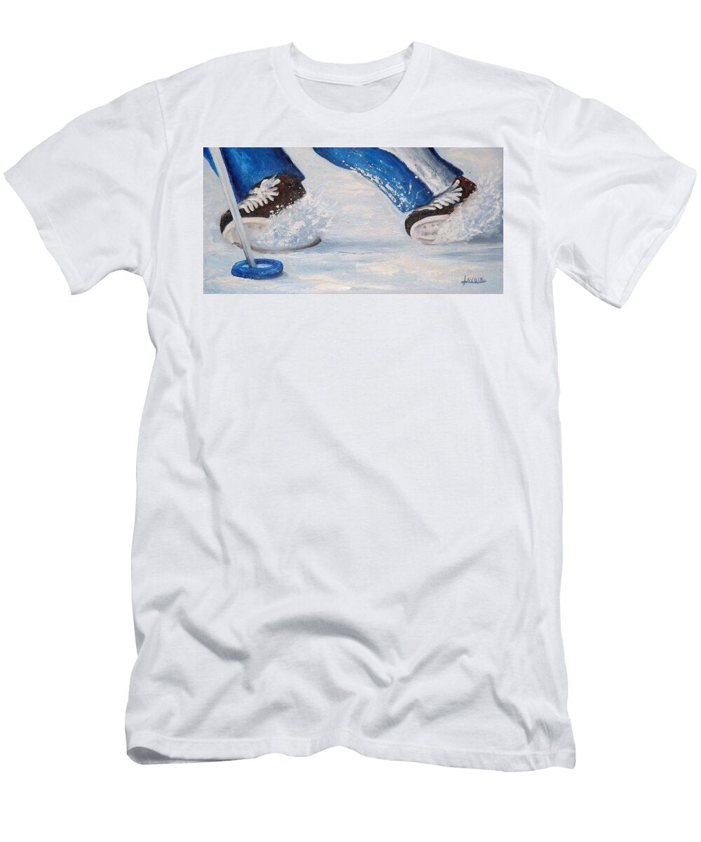 Skating with Ringette Stick and Ring Andrea Lavoie T-Shirt