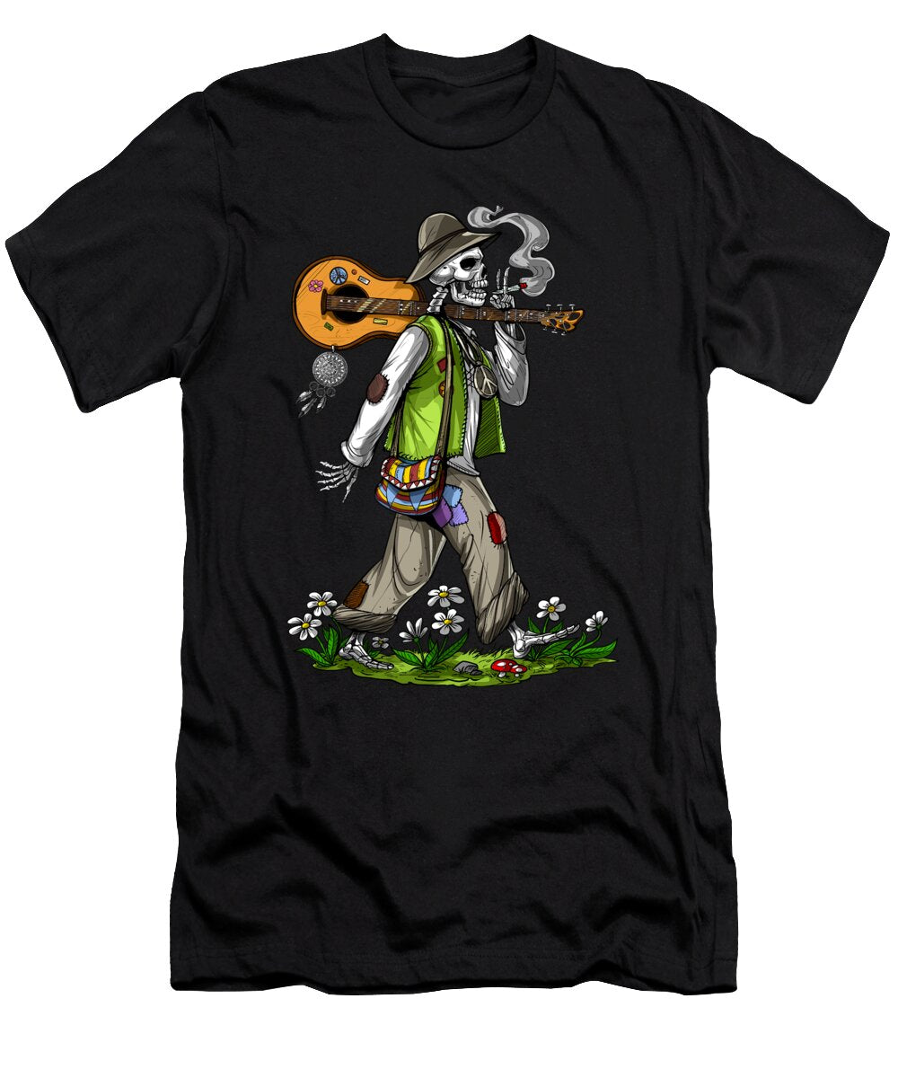 Skeleton Hippie Stoner Nikolay Todorov T-Shirt