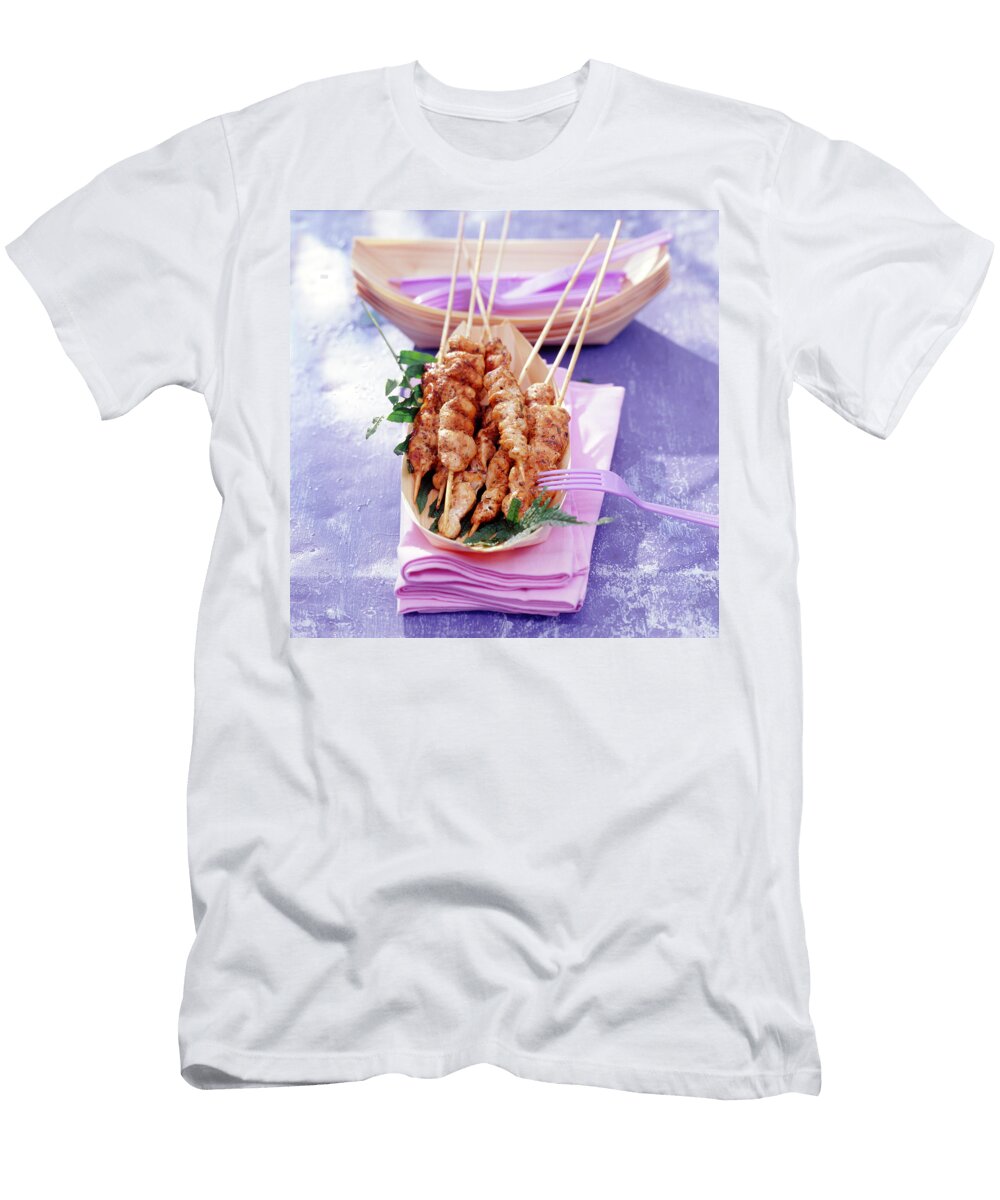 Skewers in Plywood Bowl on Purple Background Kramp Glling Jalag T-Shirt