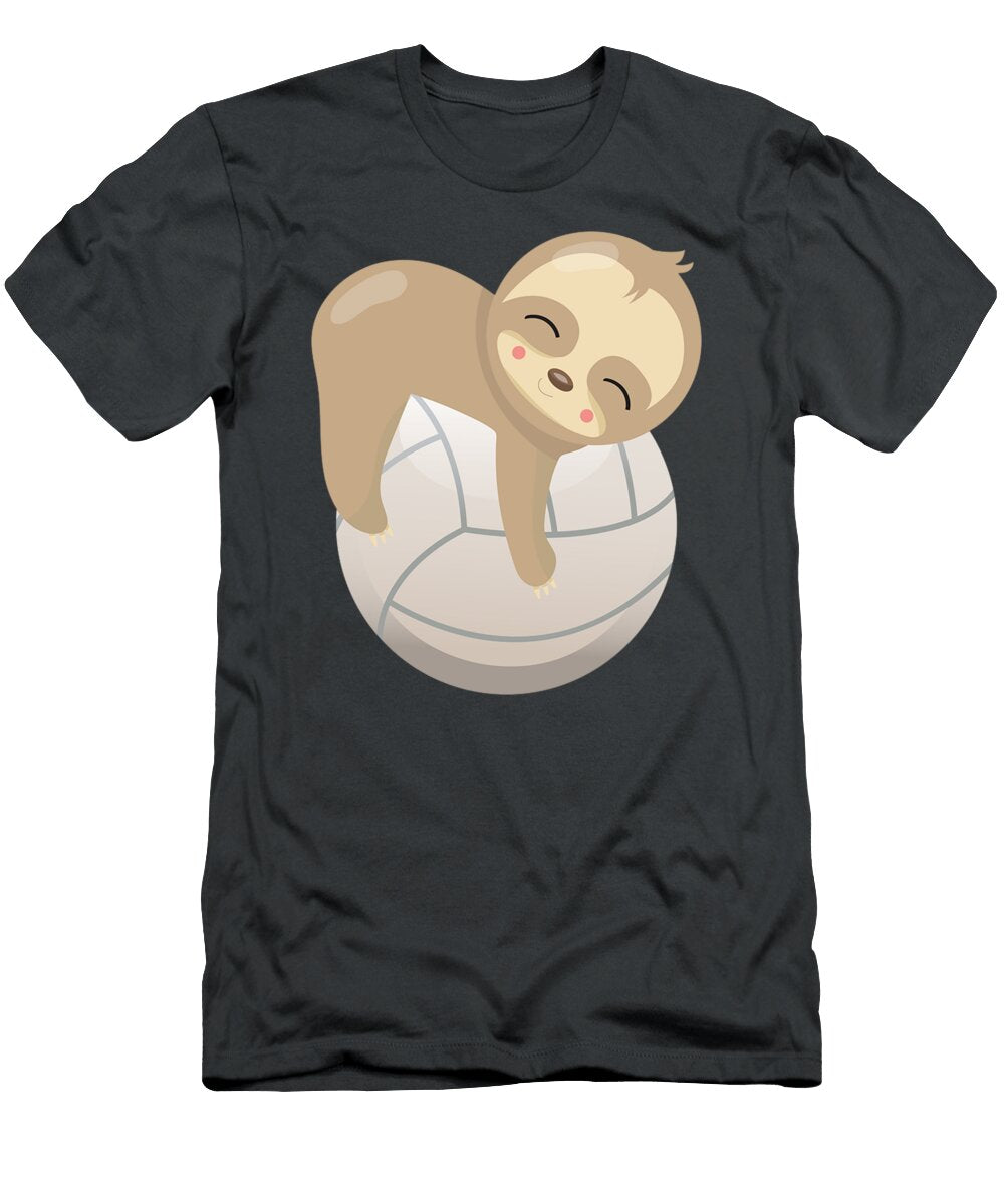 Sloth Volleyball Cute Animal Lover Davis Aadhira T-Shirt