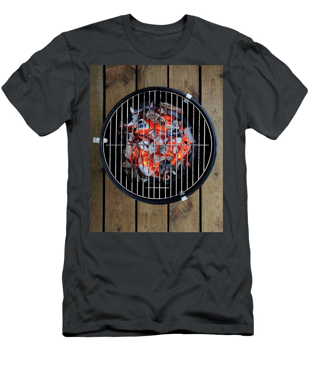 Small Bbq on Wooden Floor Mans Jensen T-Shirt