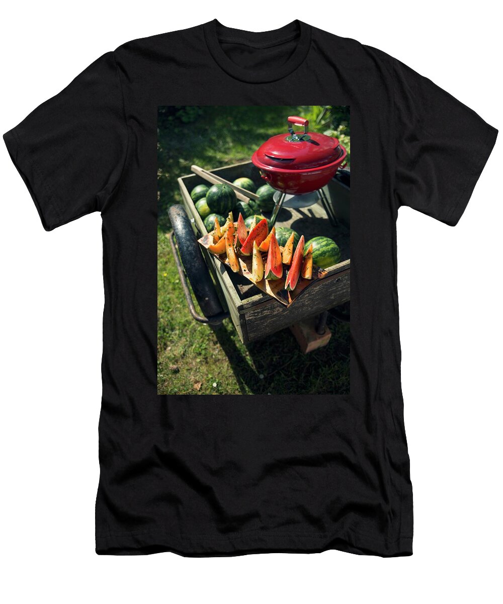 Smoked Melon Slices Served on a Plank Hans Gerlach T-Shirt